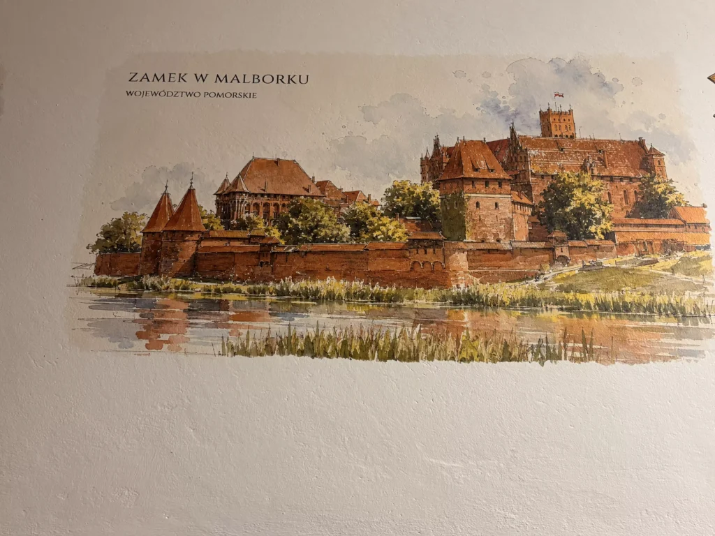 Grafika edukacyjna Zamek w Malborku - bezpośredni druk ścienny UV w szkole